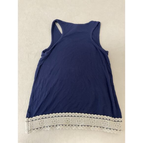 Pink Lemonade Juniors Girls Tank Top Size 7 Blue White Lace Trim Boho Style Slee - Picture 3 of 3